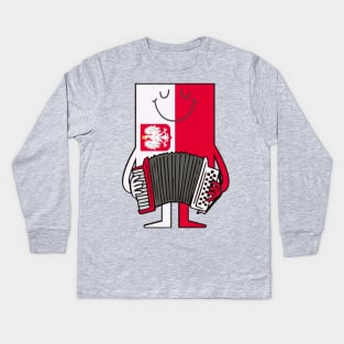 Polska Accordion Flag Kids Long Sleeve T-Shirt